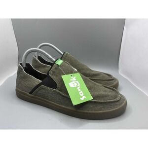 Sanuk Men's Pick Pocket Slip-On Sneaker Olive Green/Gum Size 8